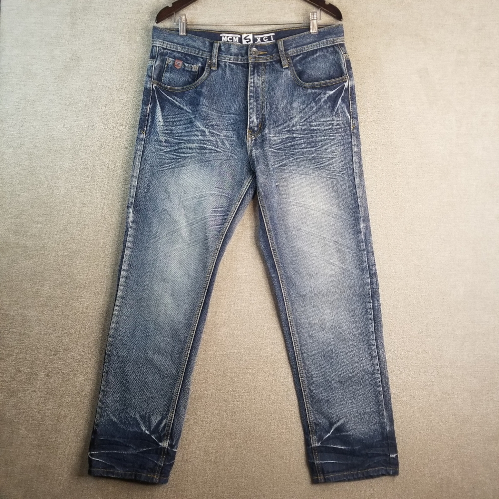 VTG South Pole Jeans Men 34x30 Blue Faded Skater Y2K Southpole Streetwear (E32)